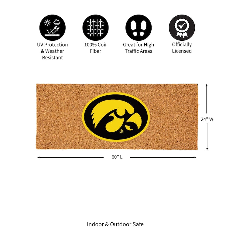 University of Iowa Full Color Indoor/Outdoor Coir Mat