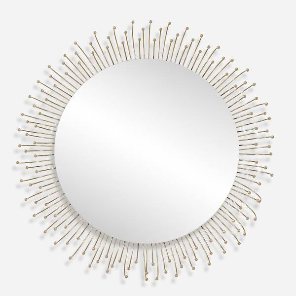 slide 2 of 5, Uttermost 09985 Aga 31" Diameter Circular Framed Bathroom Mirror Gold