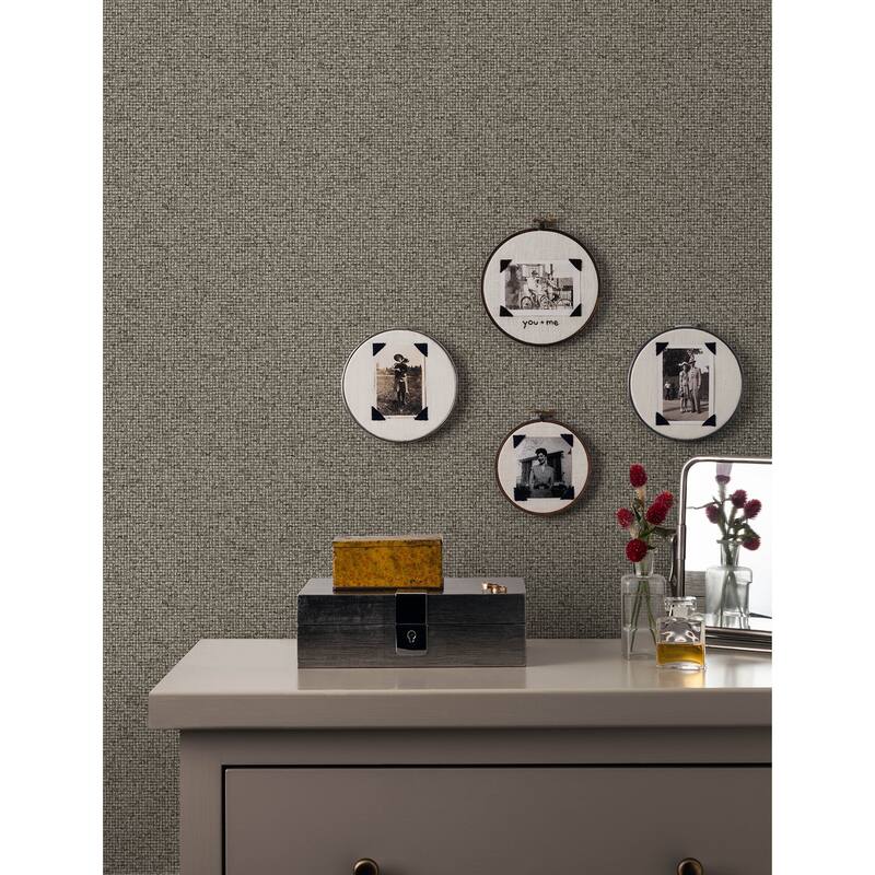 Advantage Surrey Chocolate Basketweave Wallpaper