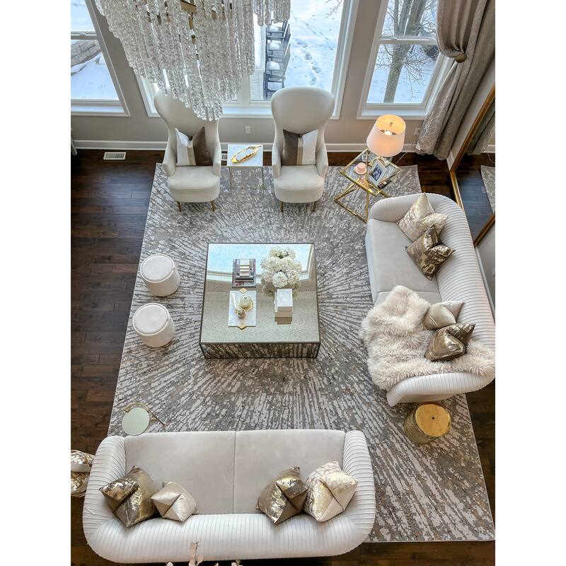 Inspire Me! Home Décor Metallic Modern Abstract Area Rug
