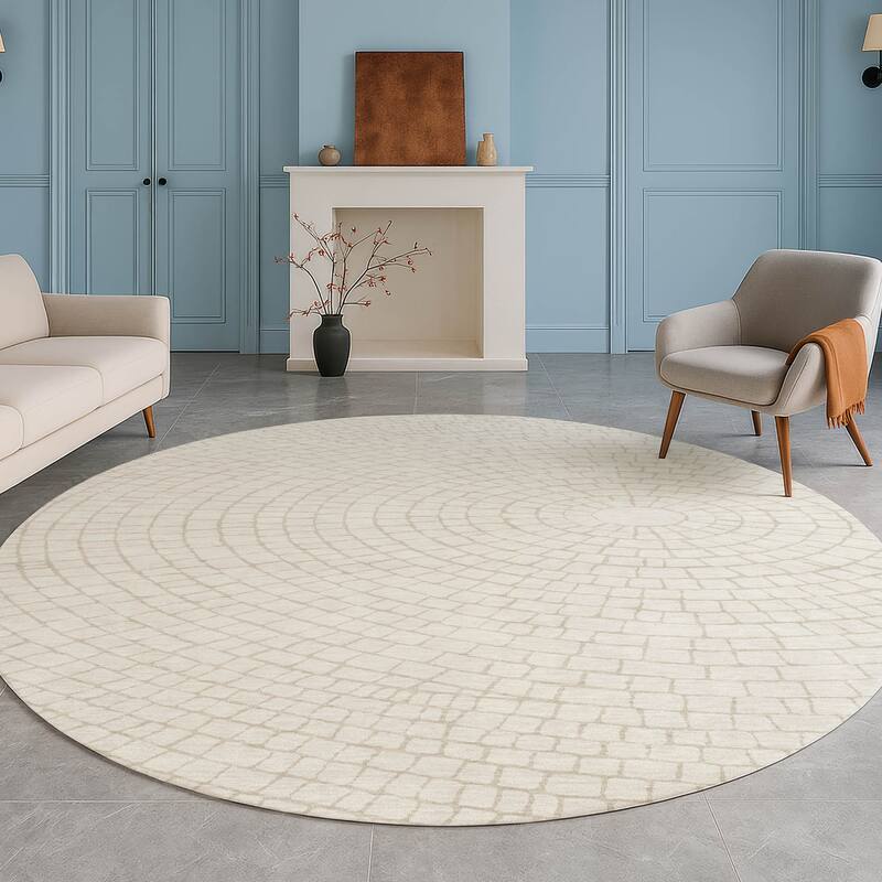Machine Washable Indoor/ Outdoor Modern Gravity Chantille Rug
