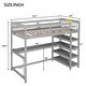 preview thumbnail 3 of 82, Space-Saving Loft Bed with Storage Shelves and Desk, Solid Wood Loft Bed Frame with Ladder and Guardrail for Kids Teens Adults