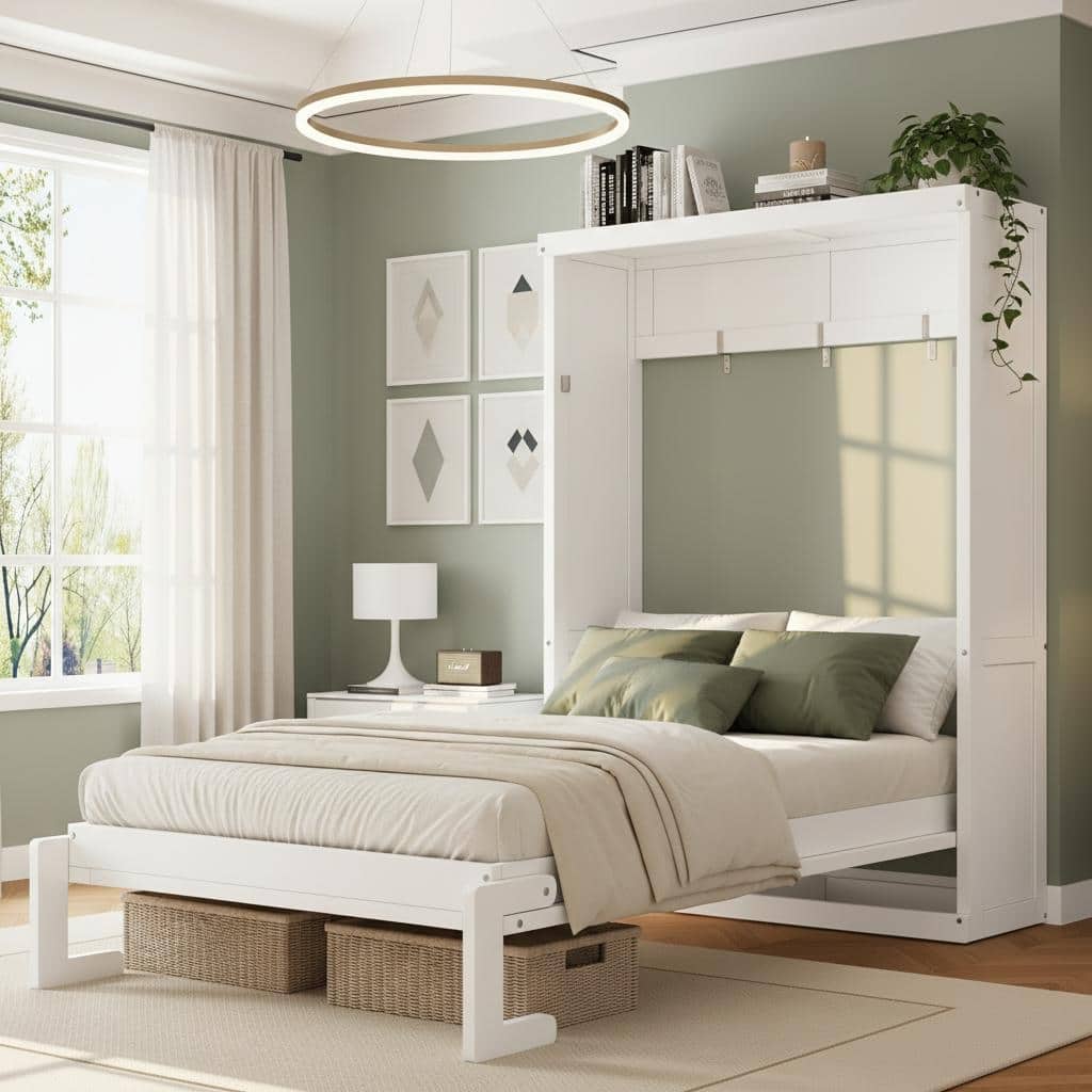 Murphy Bed with Foldable Cabinet Design by Harper&Bright Designs