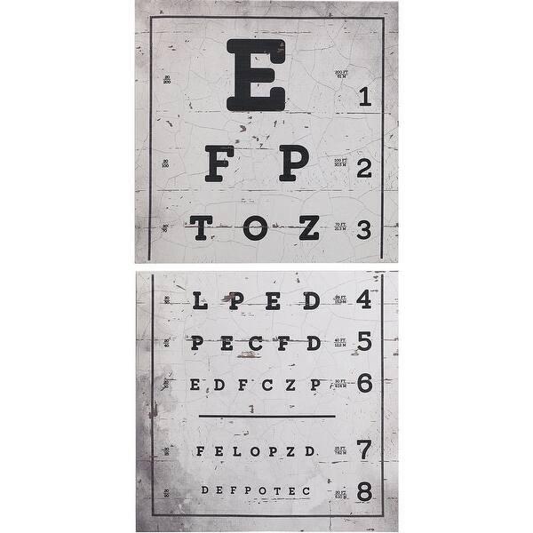 Shop Firstime Co Vintage Eye Chart Canvas 2 Piece Set American Crafted Antiqued Tan Canvas 24 X 1 5 X 48 In Overstock 31804890