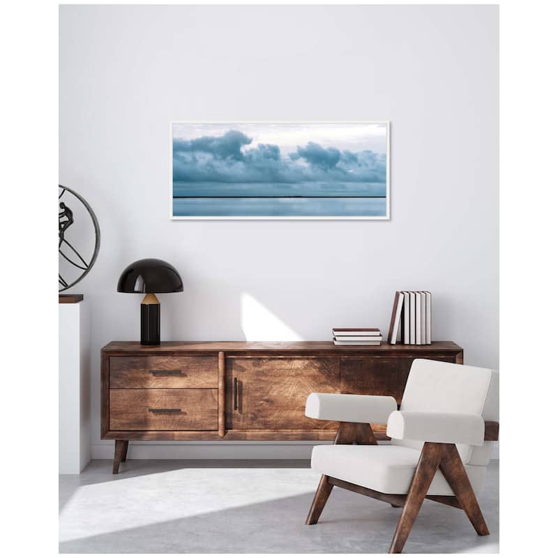 Kate and Laurel Sylvie Minimalist Sky Reflection In Iceland Framed Canvas by Michael Schauer