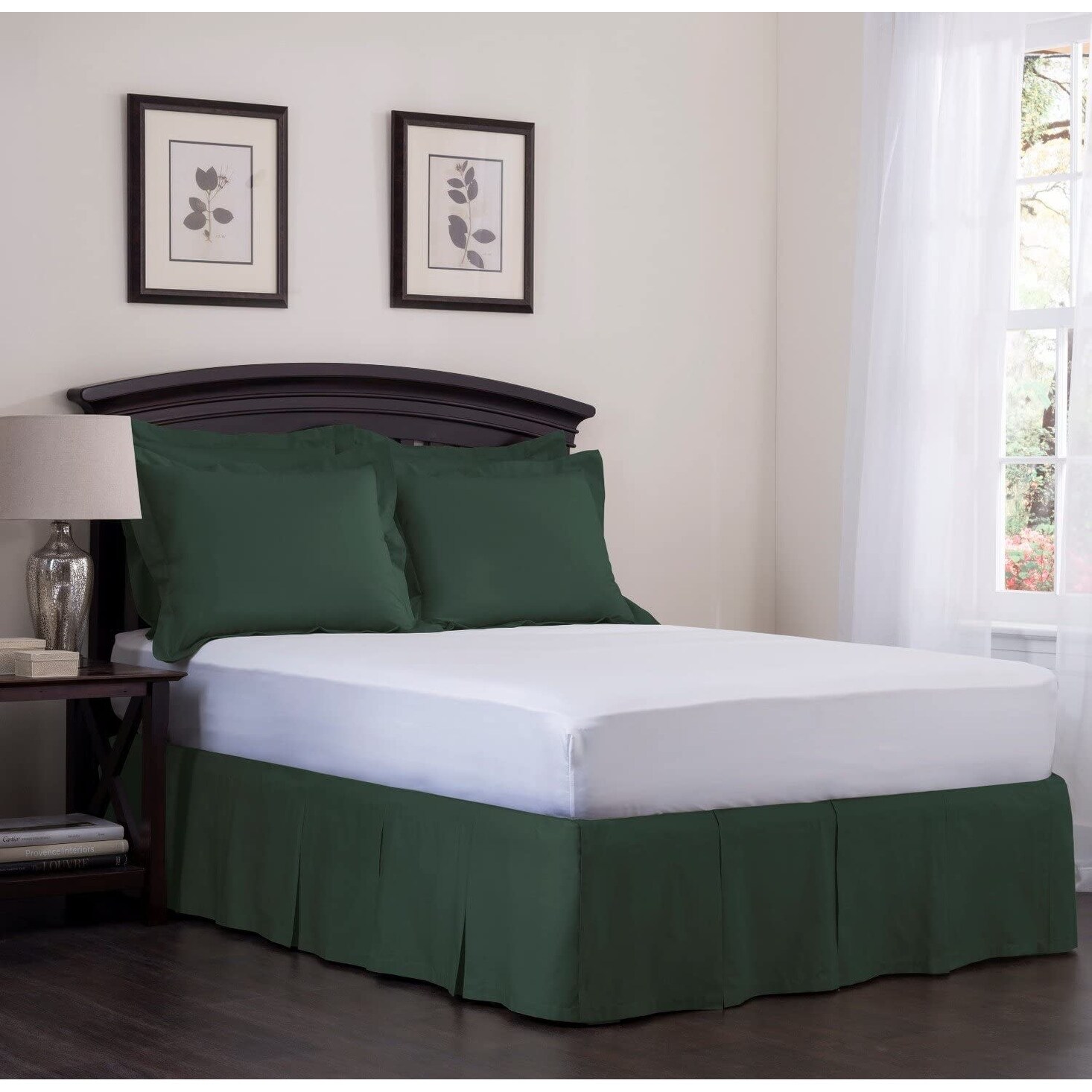 Green pleated on sale bed skirt