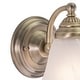 preview thumbnail 7 of 7, Standford 1-Light 5.25 in. W Antique Brass Gold Bathroom Vanity Lighting Fixture, White Alabaster Glass, Wall Mounted Sconce