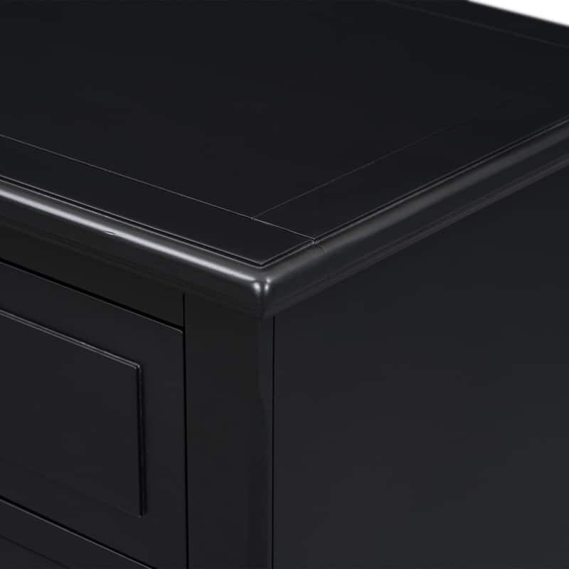 Elegant 3-Drawer Nightstand (Set of 2) Storage Cabinet Crafted from Solid Wood for Bedroom Organization