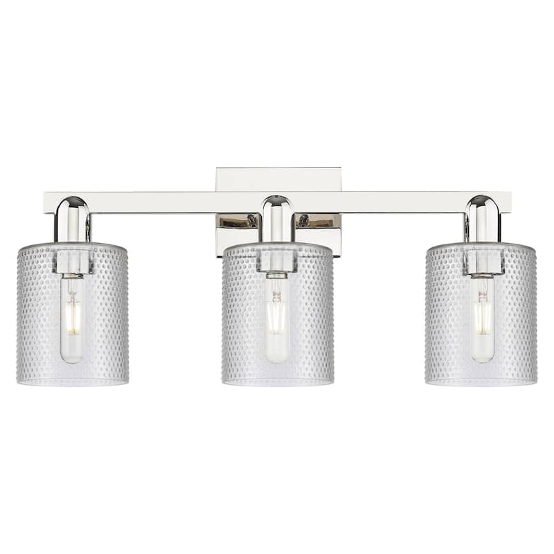 Innovations Lighting 716-3W-11-24 Cobbleskill Vanity Cobbleskill 3 - Polished Nickel / Clear