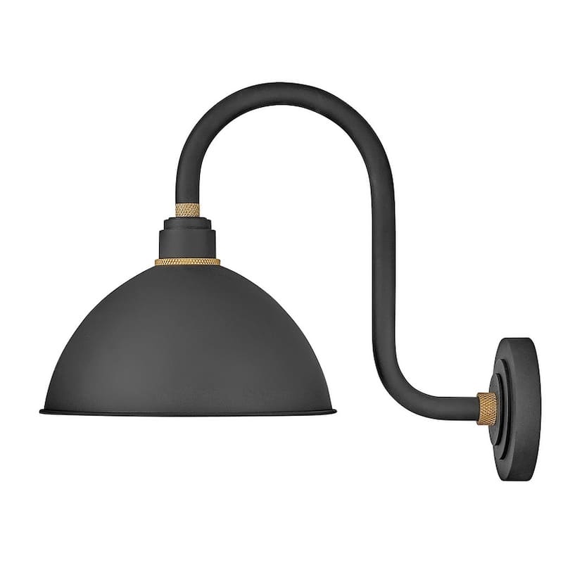 Hinkley Lighting Foundry Single Light 17" Tall Outdoor Wall Sconce - Textured Black / Brass