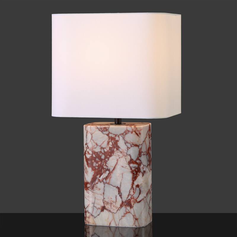 SAFAVIEH Couture Lisabryna Travertine Table Lamp - 12"W x 10"D x 22"H