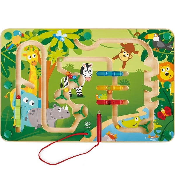 slide 2 of 5, Hape Jungle Magnetic Maze Toy - Wooden Bead Maze for Kids