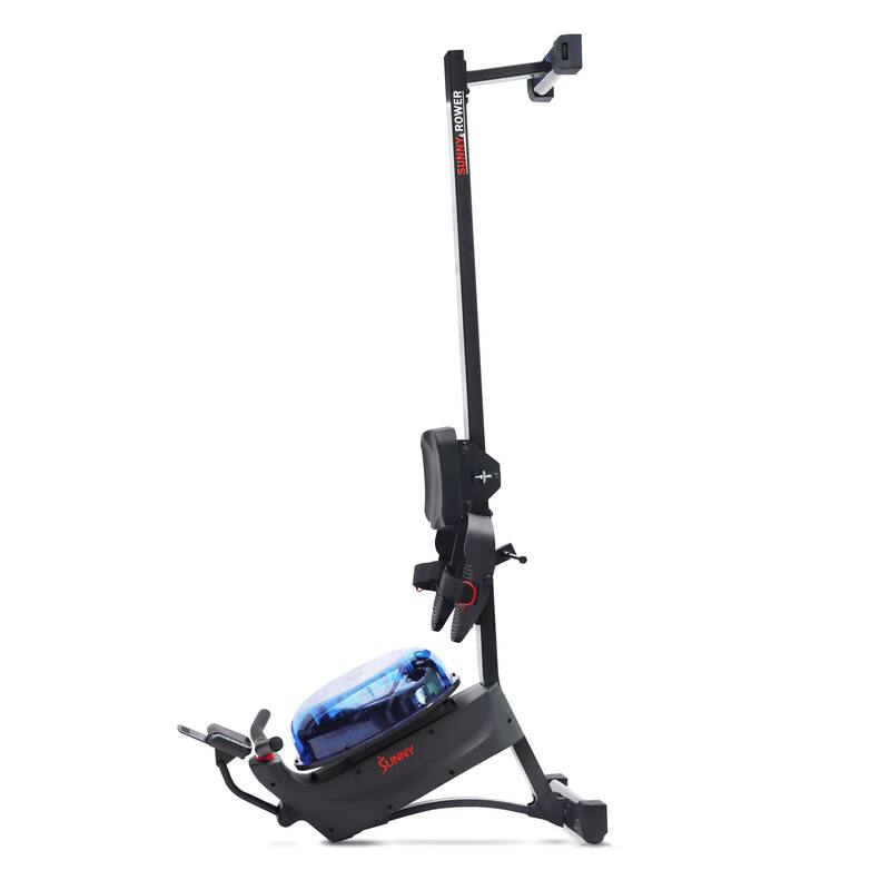 Sunny Health & Fitness Hydro Dual Resistance Smart Magnetic Water Rowing Machine in Blue - SF-RW522017BLU