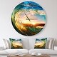 preview thumbnail 1 of 8, Designart 'Colored Ocean Waves Falling Down' Oversized Coastal Wall CLock