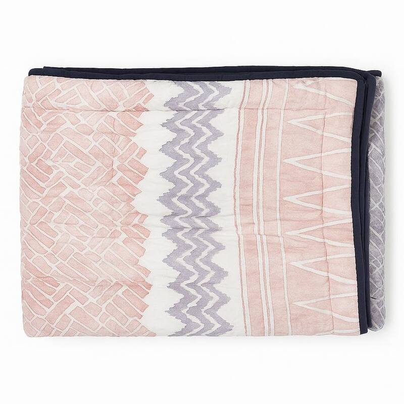 Flamingo Handcrafted Reversible Quilt with Matching Sham Covers