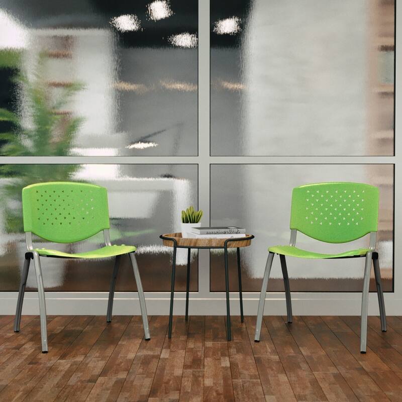 880 lb. Capacity Plastic Stack Chair with Powder Coated Frame
