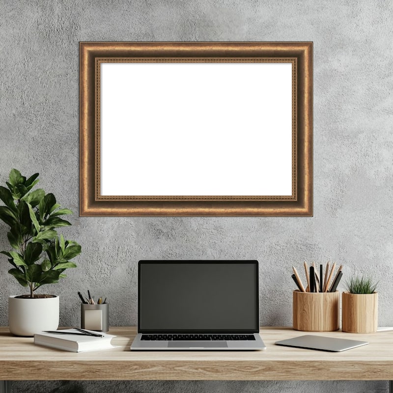Amanti Art Manhattan Bronze Narrow Framed Dry Erase Magnetic Board