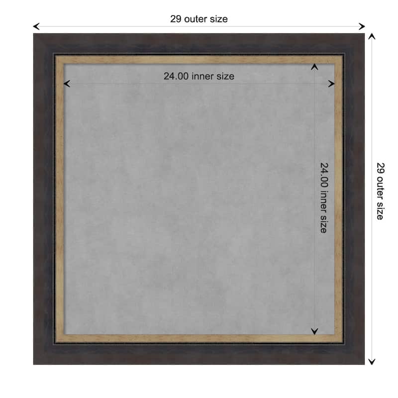 Amanti Art Hammered Charcoal Tan Framed Magnetic Board - Board Size 24x24