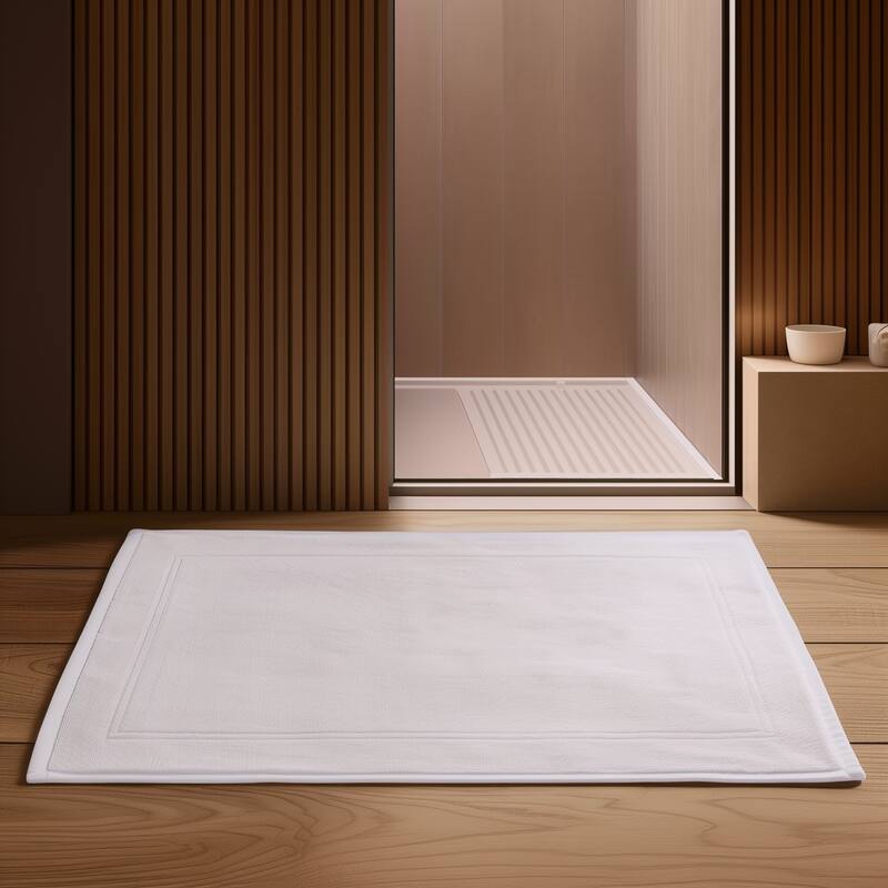 100% organic 750 GSM bath mat, 20x30in, crisp white - 20x30