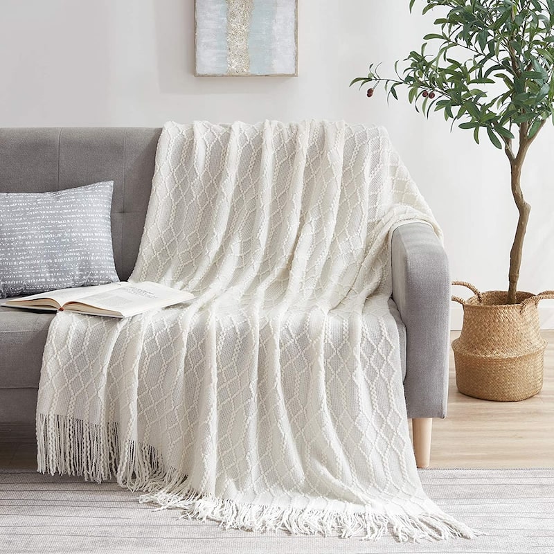 Throw Blanket Textured Solid Soft Decorative - Bed Bath & Beyond - 35085976