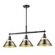 preview thumbnail 2 of 0, Yep by Golden Lighting Orwell 3-light Island Light in Matte Black and Aged Brass shade