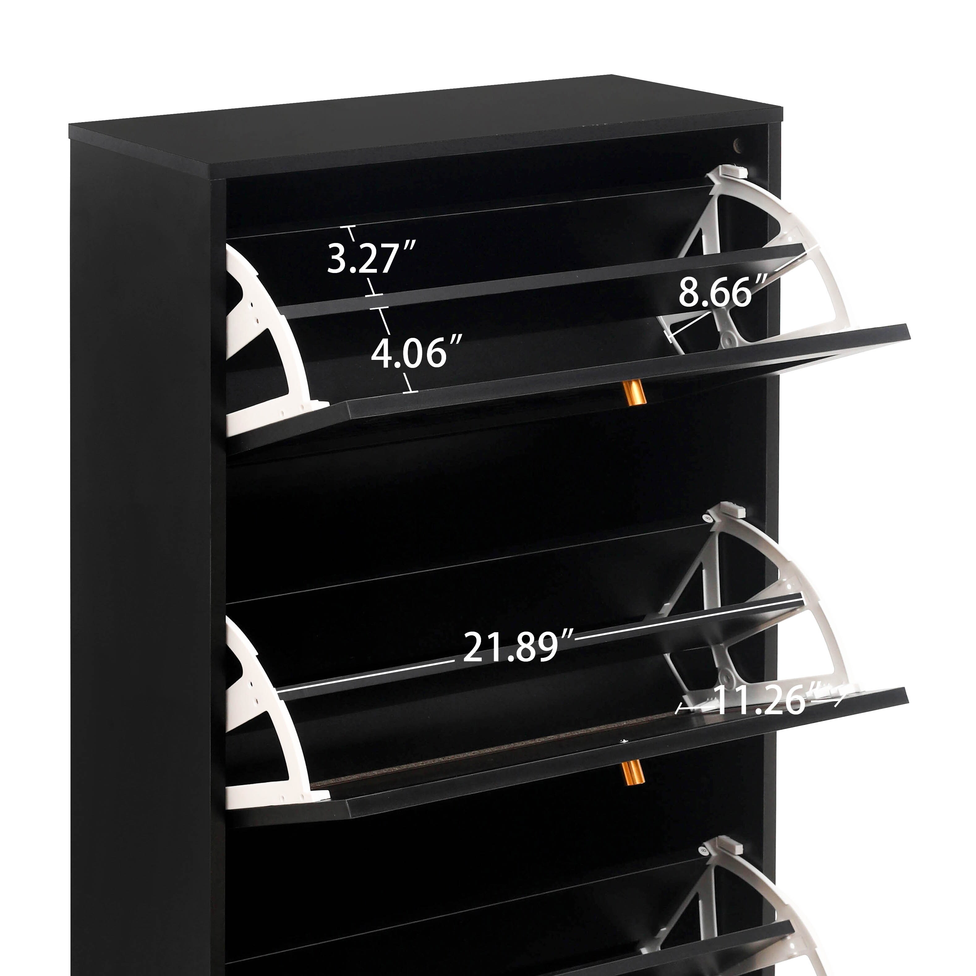 Door Freestanding Shoe Rack, Modern Shoe Storage Cabinet with