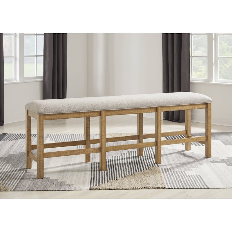Signature Design by Ashley Havonplane Brown/Gray 72" Counter Height Dining Bench - 72.5" W x 17.5" D x 25.63" H