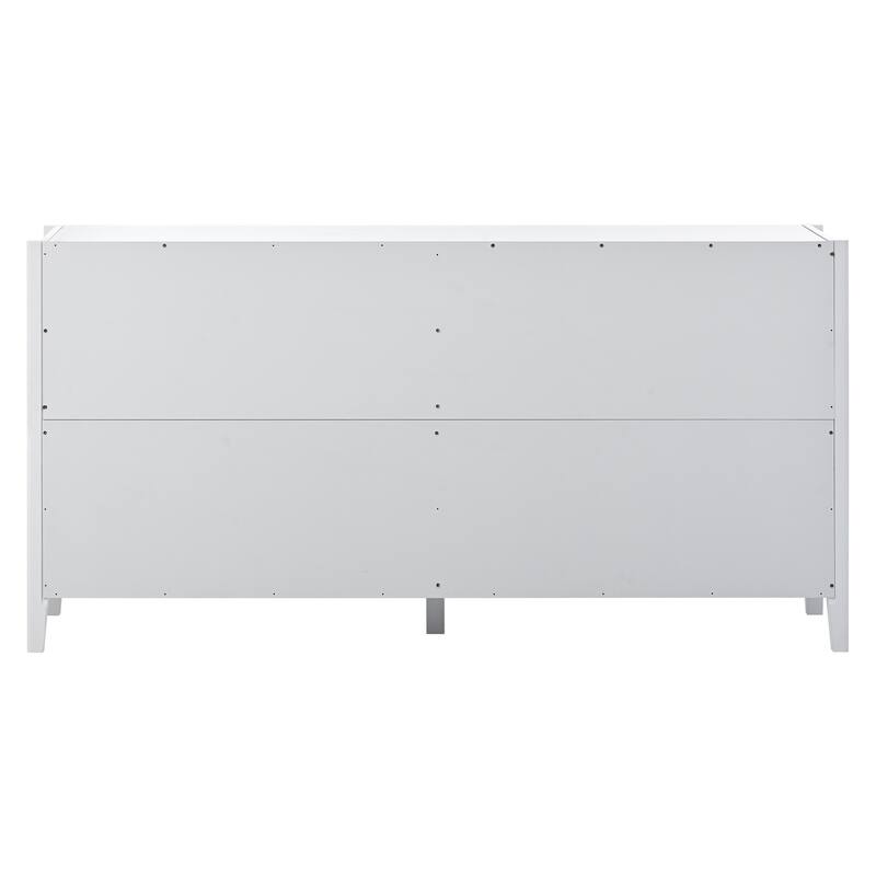 Modern 4-Door Storage Cabinet with Two Shelves and Metal Handles for Hallway, Entryway, Living Room