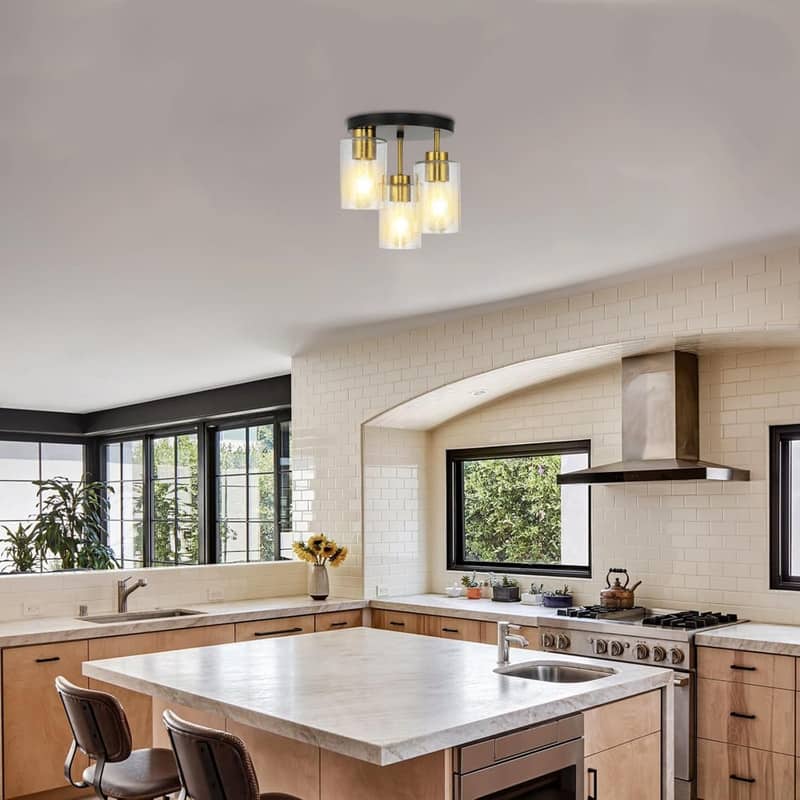 3 Light bulb light black gold ceiling light metal kitchen light - N/A