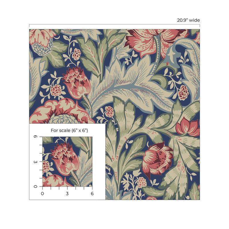 Seabrook Designs Acanthus Garden Nonwoven Unpasted Wallpaper