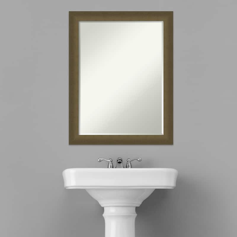 Blaine Narrow Half-Inch-Bevel Framed Bathroom Vanity Wall Mirror - Glass Size 18x24