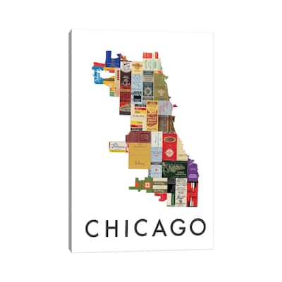 iCanvas "Chicago Matchbook" by Paper Cutz Canvas Print