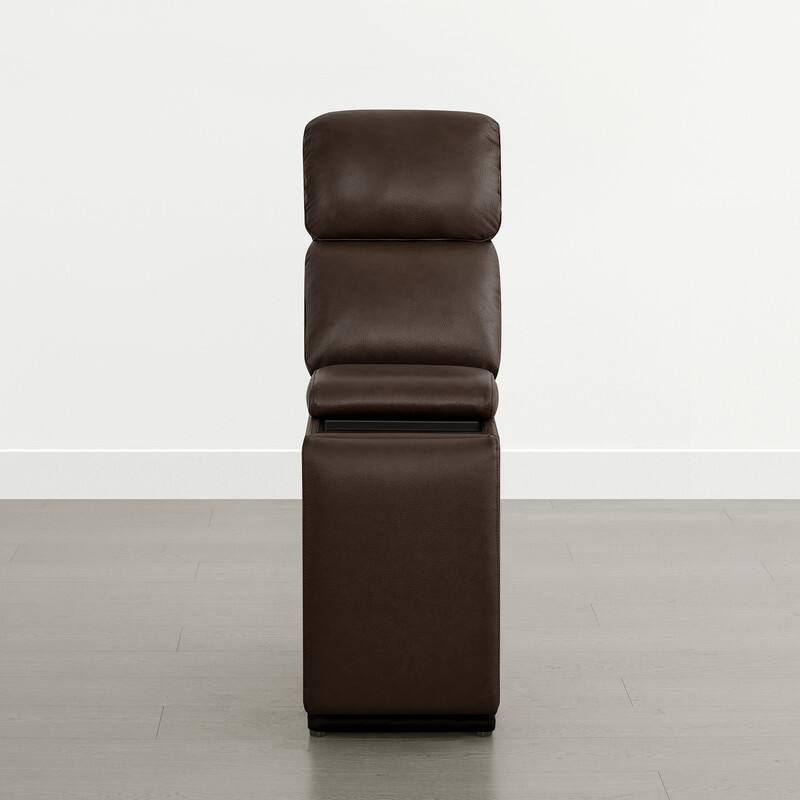 Spruce & Spring Genuine Leather Power Reclining Sofa with Optional Console & Flip-Down Table