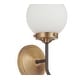 preview thumbnail 3 of 2, 2 Light Aged Brass and Black Retro- Modern Vanity/Sconce