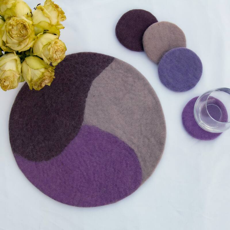 Handmade Felt Macaroon Coasters, Set of 4