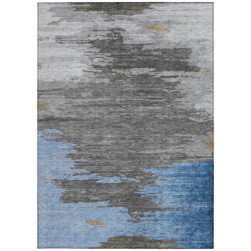 HomeRoots Abstract Transitional Rectangle Outdoor Rug