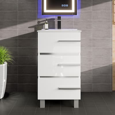 Eviva Deluxe 20"W x 18"D Vanity with White Porcelain Integrated Sink