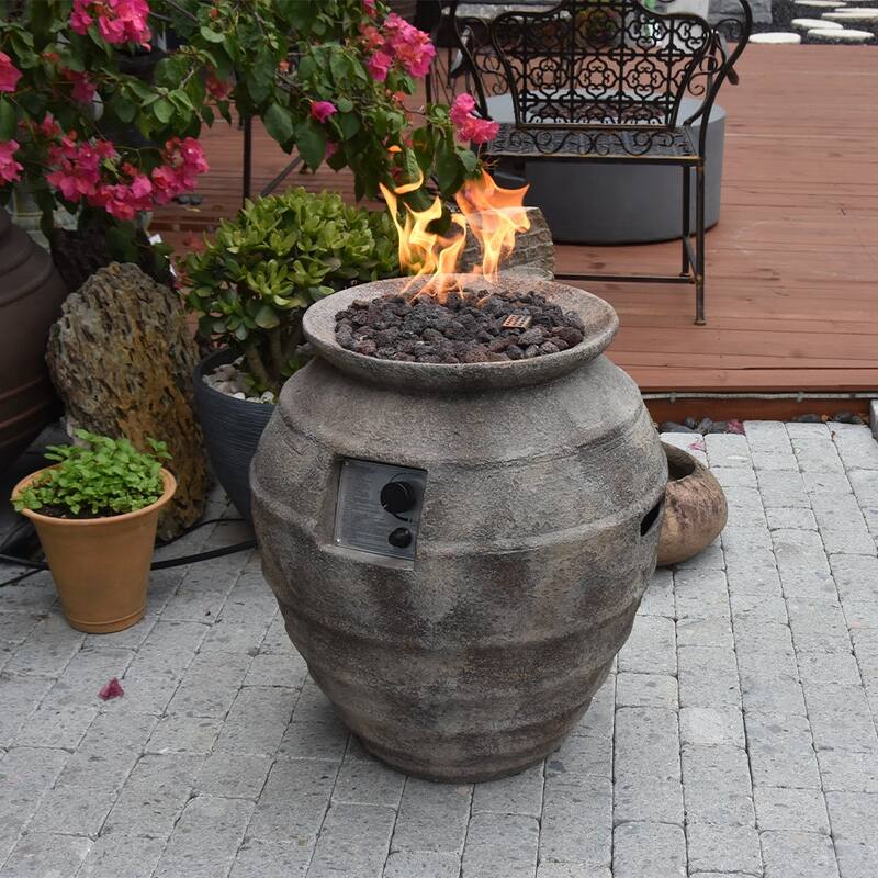 Modeno Pompeii Outdoor Fire Pit Table 23" Round Patio Heater - Propane