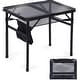 preview thumbnail 1 of 15, Folding Table Adjustable Height, Portable Camping Table with Mesh Bag Lightweight, Carry Handle for Outdoor, Beach, Picnic Black 15.8"D x 23.7"W x 22.3"H
