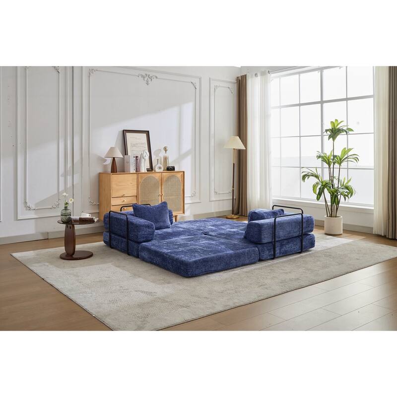 Compression Sofa,Convertible Floor Sofa Bed with Fixed-Shape Frame