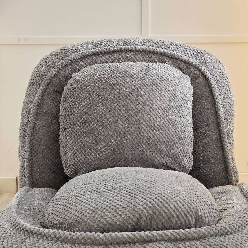 Bean Bag Chair Folding Lazy Sofa Chair Sleeping Mat Pet Bed with Adjustable Backrest and Pillow for Lounging, Napping, Sleeping