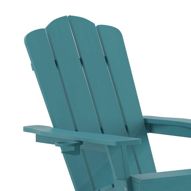 Commercial Grade All-Weather Adirondack Chair with Swiveling Cupholder