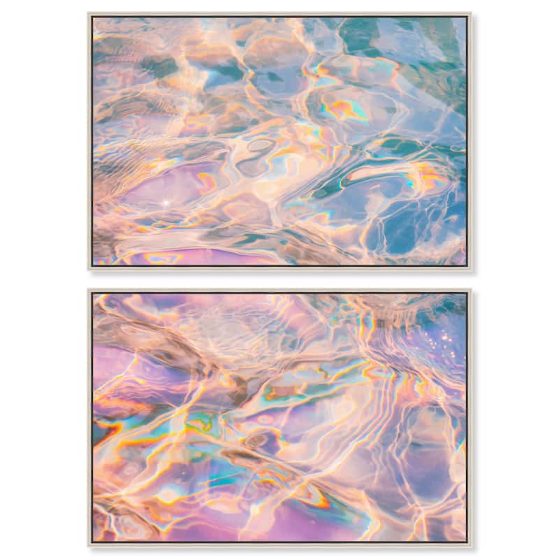 Metallic Drift II Canvas Set of 2 by Art Remedy - 30" x 20" - Silver