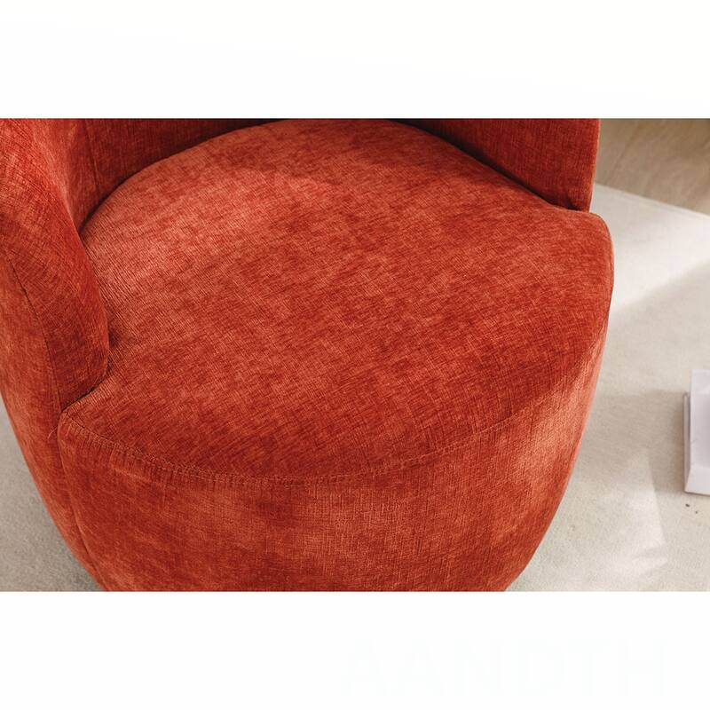Chenille Swivel Barrel Chair