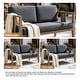 preview thumbnail 156 of 195, Outdoor Teak Solid Wood Patio Furniture Set Loveseat Armchair Table Collection