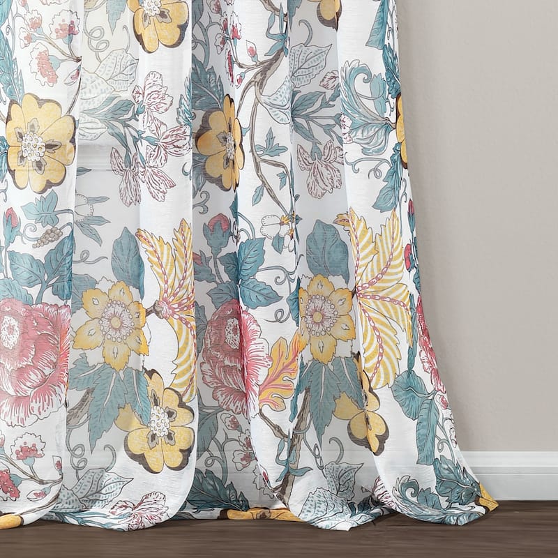 Lush Decor Sydney Sheer Window Curtain Panel Pair - 84" x 52"