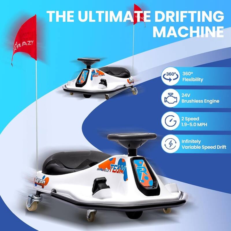 24V 7A Electric Ride-On Drifting Go Kart for Kids Best Gift