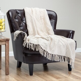 Chanasya Ornate Diamond Cotton Throw Blanket with Tassels