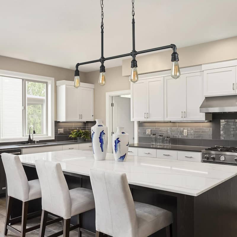 The Gray Barn Heavenly Winds Industrial 4-light Linear Island Chandelier - L44" x W2" x H16.5"