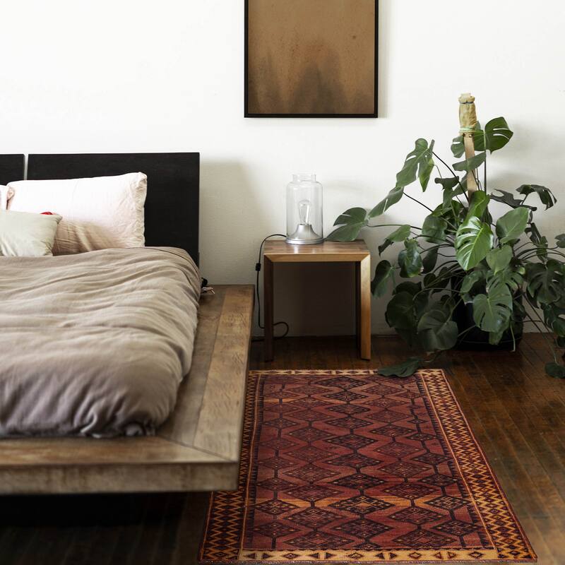 ECARPETGALLERY Hand-knotted Melis Dark Red Wool Rug - 4'5 x 7'10